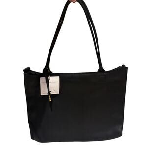 NWT Designed for Joy Grace Leather Tote Bag in Black